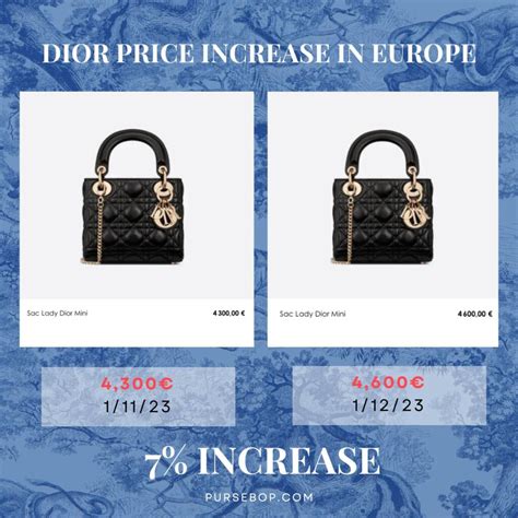 lady dior preisentwicklung|dior price increase 2023.